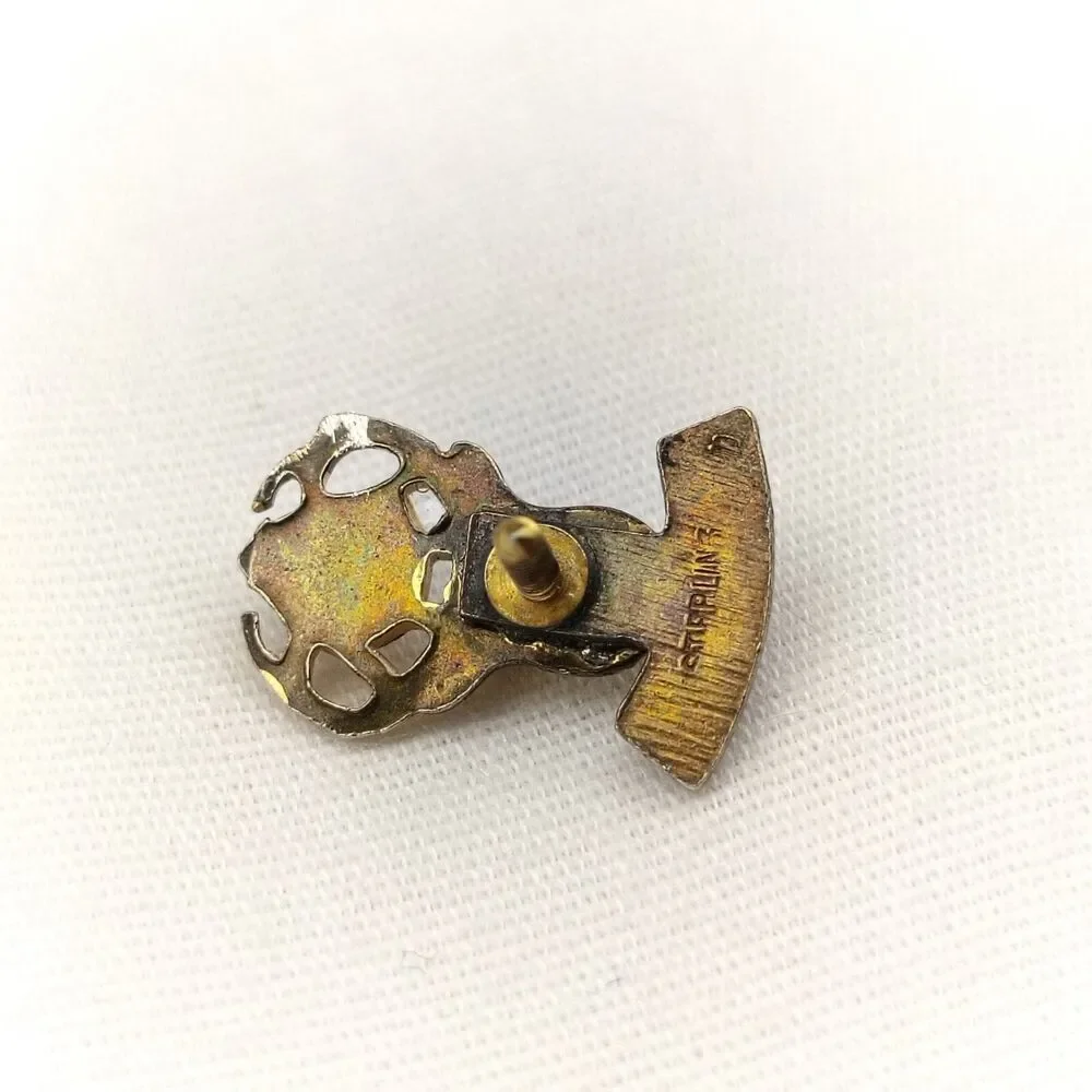 BPOE 25 Years Member Vintage Pin Red Eyes Elks Lodge Screw Back